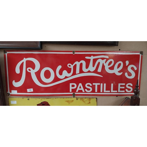 126 - Rowntree's Pastilles enamel advertising sign. {29 cm H x 92 cm W}.