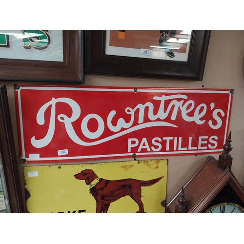 126 - Rowntree's Pastilles enamel advertising sign. {29 cm H x 92 cm W}.