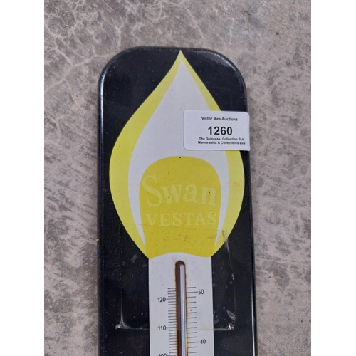 1260 - Swann Vesta enamel Smokers Friend Thermometer. {38 cm H x 9 cm Diam}