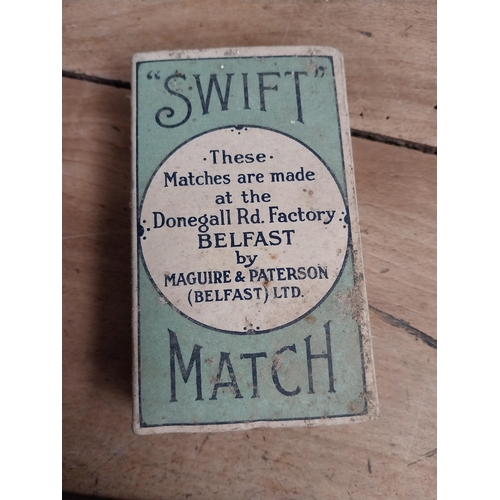 1266 - Five boxes of Swift Matches {11 cm H x 6 cm W x 2 cm D} and Six Player's No 6 notebooks {7 cm H}.