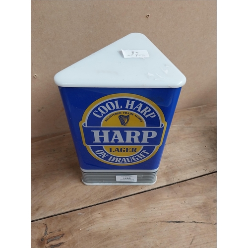 1269 - Harp Lager counter font. {23 cm H x 16 cm  W x 13 cm D}.