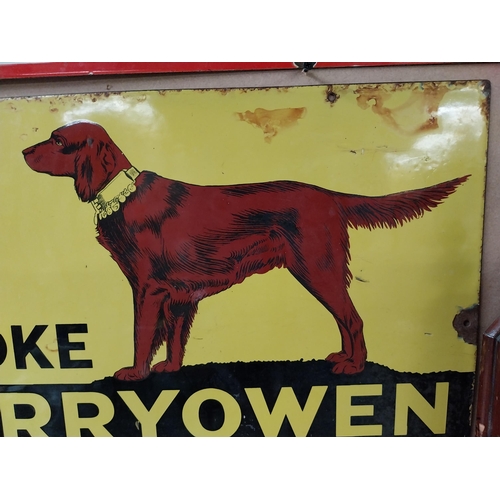 127 - Rare Smoke Garryowen Plug it Satisfies enamel advertising sign. {44 cm H x 61 cm W}.