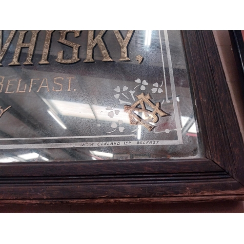 1275 - Rare 19th McConnell's Old Irish Whisky Cromac Distillery Belfast's advertising mirror in original fr... 