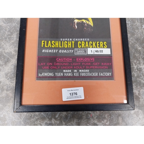 1276 - Werewolf Flashlight Crackers framed advertising print. {34 cm H x 21 cm W}.