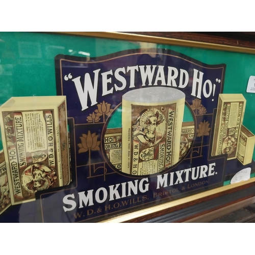 1279 - Westward Ho framed showcard. {23 cm H x 14 cm W}.