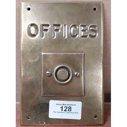 128 - Brass Office door bell. {16 cm H x 10 cm W}.