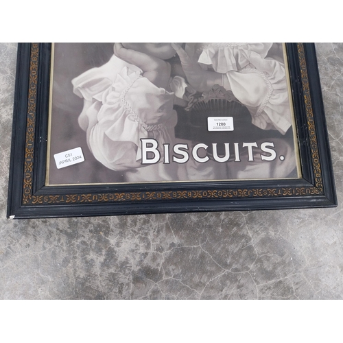 1280 - Jacob and Co's Biscuits Black and White print in original Jacob's  frame. {57 cm H x 45 cm W}.