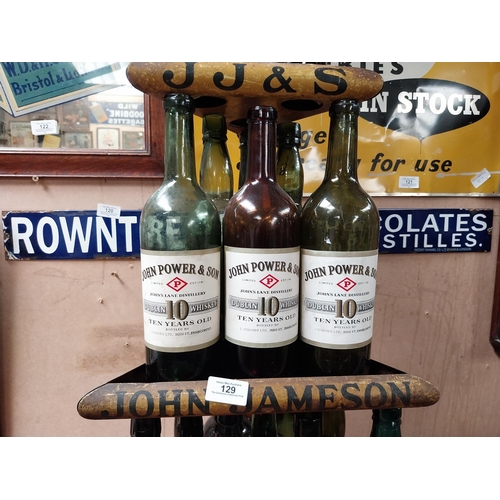 129 - Very rare early 20th C. John Jameson three tier metal bottle pub display stand. {90 cm H x 45 cm W x... 