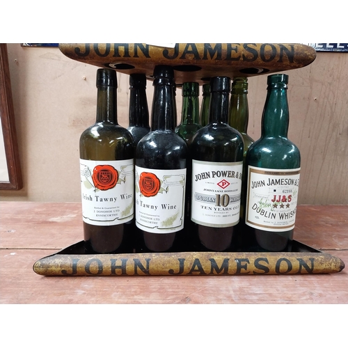 129 - Very rare early 20th C. John Jameson three tier metal bottle pub display stand. {90 cm H x 45 cm W x... 