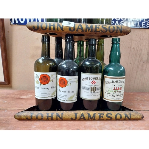 129 - Very rare early 20th C. John Jameson three tier metal bottle pub display stand. {90 cm H x 45 cm W x... 