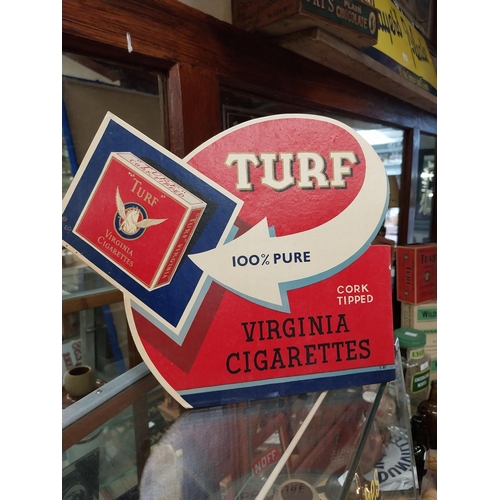 1291 - Turf Cork Tipped Cigarettes cardboard shelf showcard. {24 cm H x 29 cm W}.