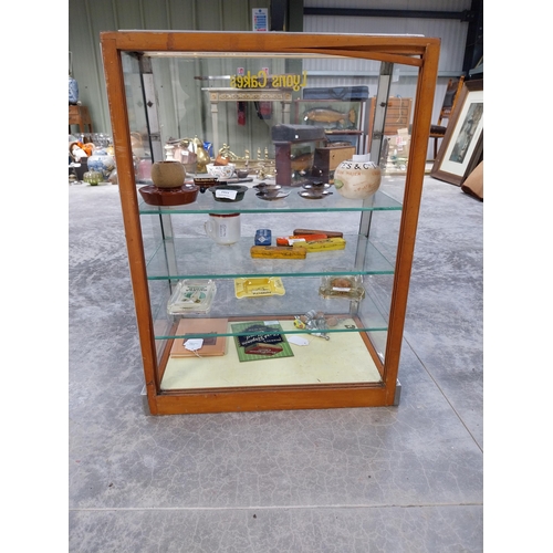 1304 - 1950's Lyon's Cakes chrome and glass counter display cabinet. {70 cm H x 53 cm W x 33 cm D}.