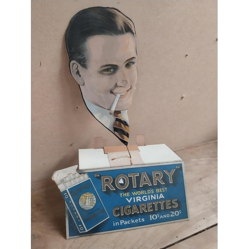 1308 - Rare Gallaher's Rotary Cigarettes cardboard counter showcard. {34 cm H x 23 cm W}.