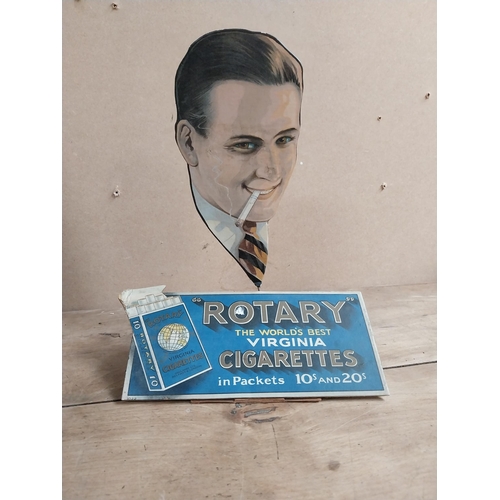 1308 - Rare Gallaher's Rotary Cigarettes cardboard counter showcard. {34 cm H x 23 cm W}.