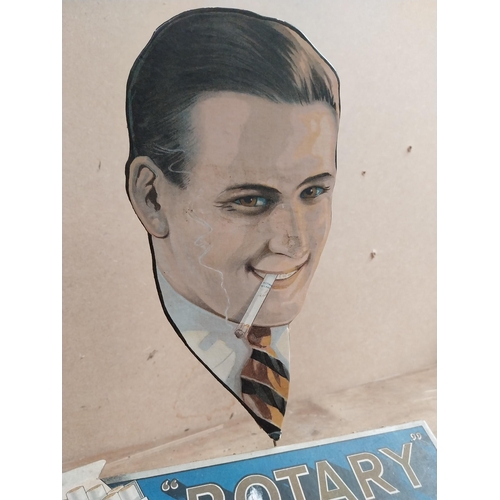 1308 - Rare Gallaher's Rotary Cigarettes cardboard counter showcard. {34 cm H x 23 cm W}.