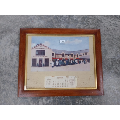 1313 - Thomas Power and Co Brewery 1953 calendar framed advertisement. {45 cm H x 55 cm W}.