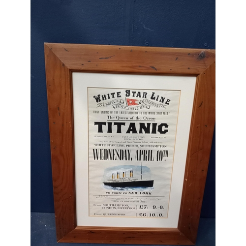 1320A - White Star Line poster framed advertising print {H 58cm x W 44cm }. - NOT AVAILABLE TO VIEW IN PERSO... 