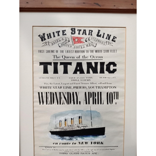 1320A - White Star Line poster framed advertising print {H 58cm x W 44cm }. - NOT AVAILABLE TO VIEW IN PERSO... 