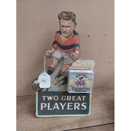 1323 - Rare Two Great Players J J McCarthy Player's Navy Cut Cigarettes cardboard showcard. {37 cm H x 22 c... 