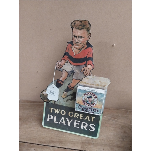 1323 - Rare Two Great Players J J McCarthy Player's Navy Cut Cigarettes cardboard showcard. {37 cm H x 22 c... 