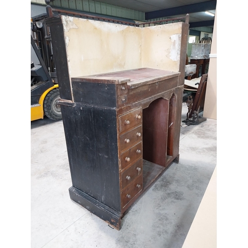 1327 - 19th C. ebonised mahogany shop cabinet and shop tellers slope with leather insert. {116 cm H x 117 c... 