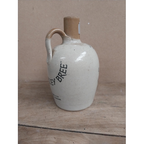 1333 - The Barley  Bree stoneware advertising flagon. {18 cm H x 11 cm Dia.}