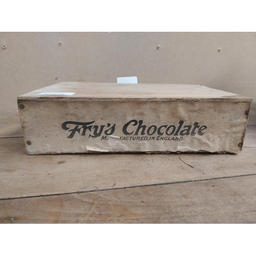 1337 - Fry's Plain Chocolate wooden advertising carton. {7 cm H x 28 cm W x 16 cm D}.