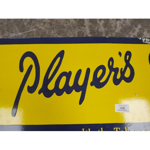 1338 - Player's Please It's the Tobacco that Counts enamel advertising sign. {31 cm H x 91 cm W}.