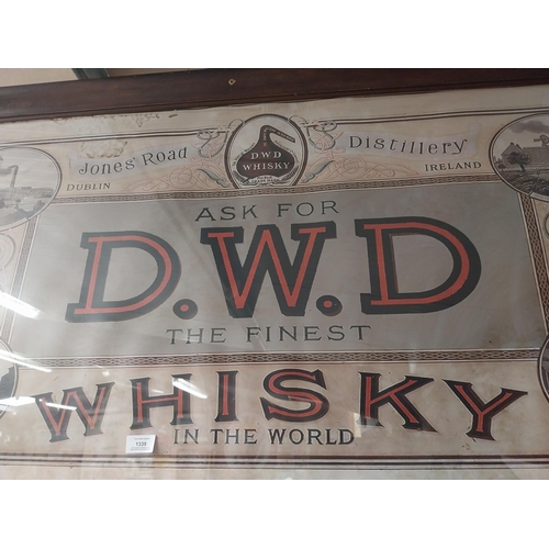 1339 - Ask for DWD Finest Whiskey Jones Road Distillery framed advertising print. {72 cm H x 134 cm W}