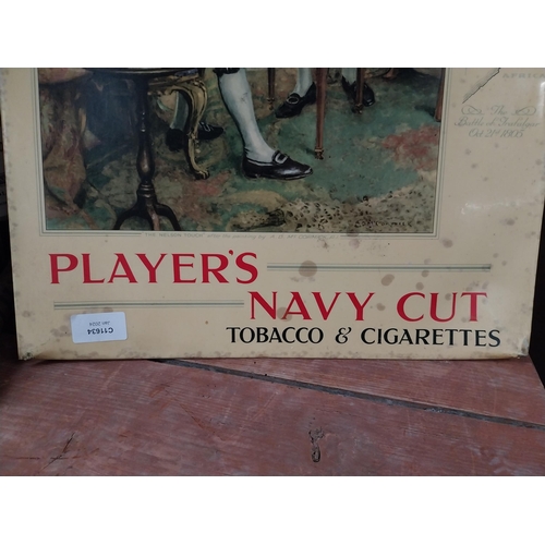 134 - Player's Navy Cut Tobacco and Cigarettes celluloid advertisement. {51 cm H x 28 cm W}.