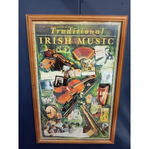 1340A - Traditional Irish Music framed advertising print {H 90cm x W 59cm }. - NOT AVAILABLE TO VIEW IN PERS... 