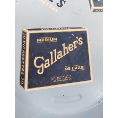 1341 - Gallagher's Ask For Blue Deluxe Cigarettes tinplate advertising tray. { 32cm L X 41cm W }.