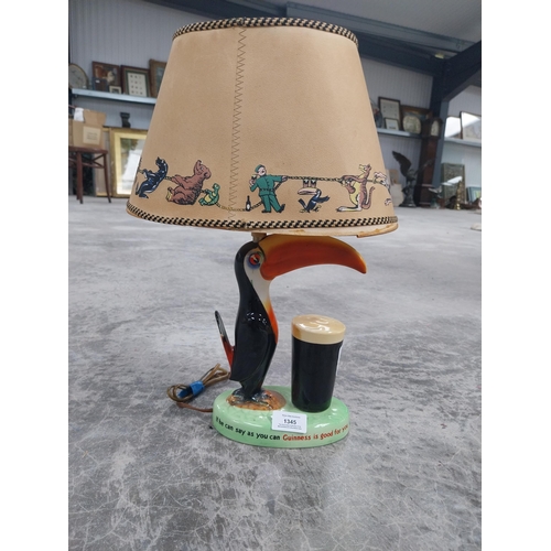 1345 - Guinness Toucan Carltonware advertising lamp with original shade. {43 cm H x 28 cm W x 16 cm D}.