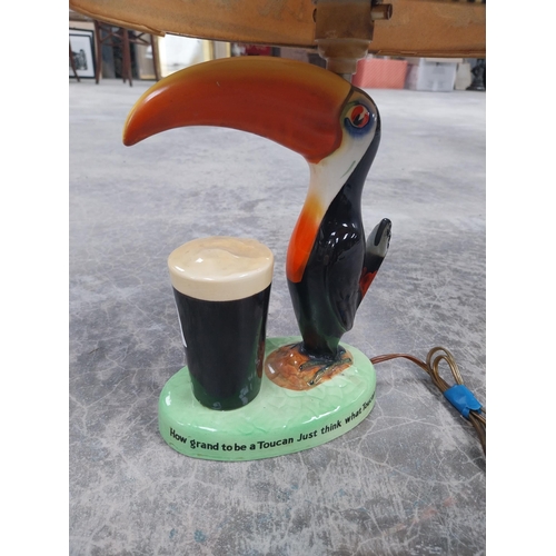 1345 - Guinness Toucan Carltonware advertising lamp with original shade. {43 cm H x 28 cm W x 16 cm D}.