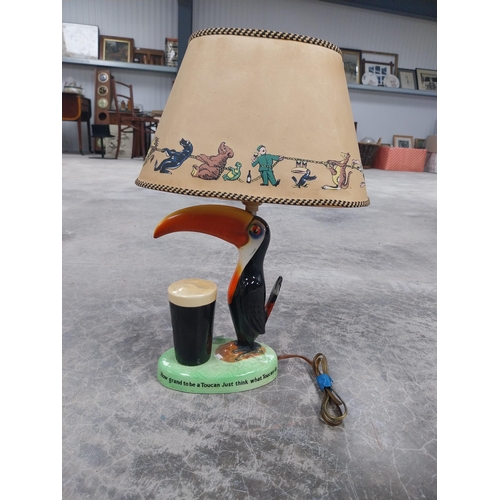 1345 - Guinness Toucan Carltonware advertising lamp with original shade. {43 cm H x 28 cm W x 16 cm D}.