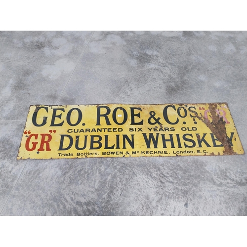 1346 - Rare George Roe & Co. enamel advertising sign {59 cm H x 199 cm W}.