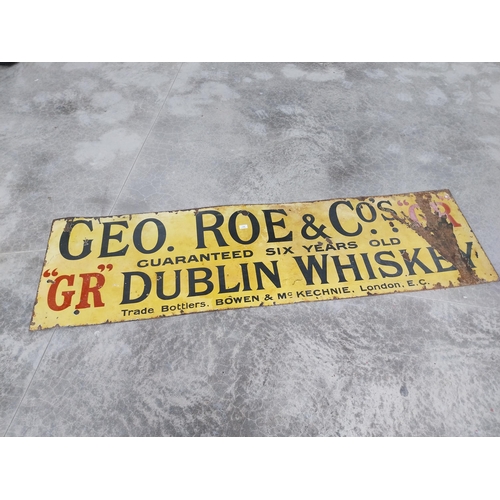 1346 - Rare George Roe & Co. enamel advertising sign {59 cm H x 199 cm W}.