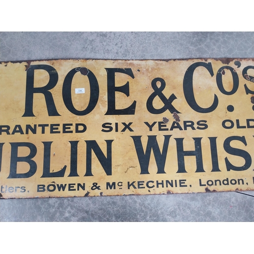 1346 - Rare George Roe & Co. enamel advertising sign {59 cm H x 199 cm W}.