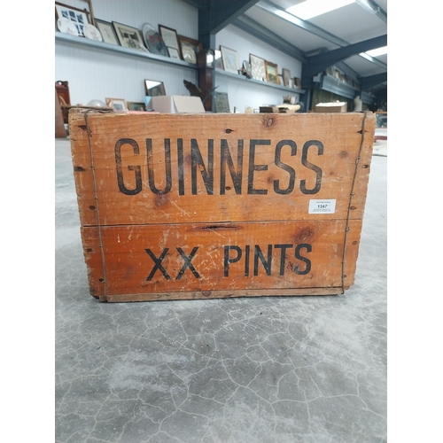 1347 - Guinness XX pint wooden bottle crate. {27 cm H x 40 cm W x 26 cm D].