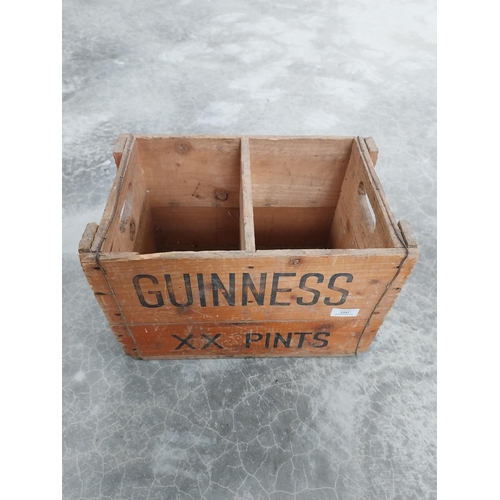 1347 - Guinness XX pint wooden bottle crate. {27 cm H x 40 cm W x 26 cm D].