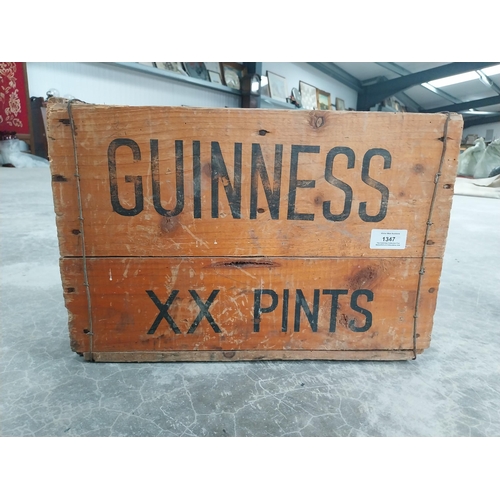 1347 - Guinness XX pint wooden bottle crate. {27 cm H x 40 cm W x 26 cm D].