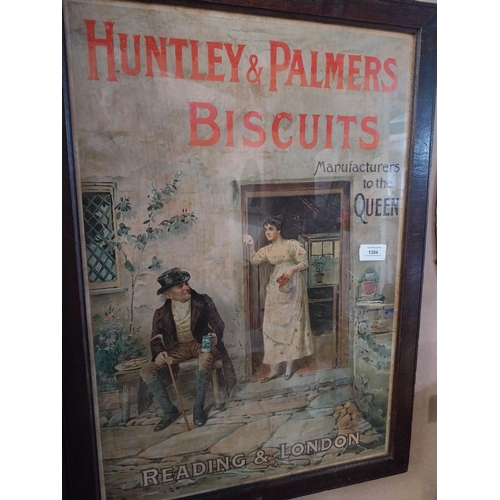 1354 - Huntley & Palmer Biscuits framed advertising showcard. {64 cm H x 47 cm W}.