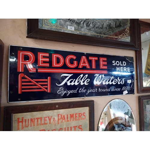 1355 - Redgate Table Waters Sold Here enamel advertising sign. {28 cm H x 81 cm W}.