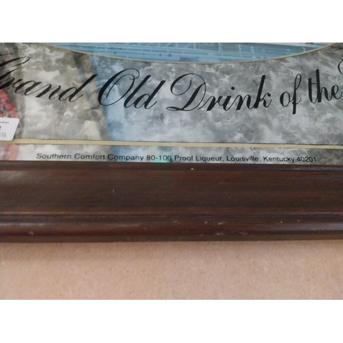 1356 - Southern Comfort The Grand Old Drink framed advertising mirror. {66 cm H x 74 cm W}.