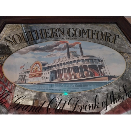 1356 - Southern Comfort The Grand Old Drink framed advertising mirror. {66 cm H x 74 cm W}.