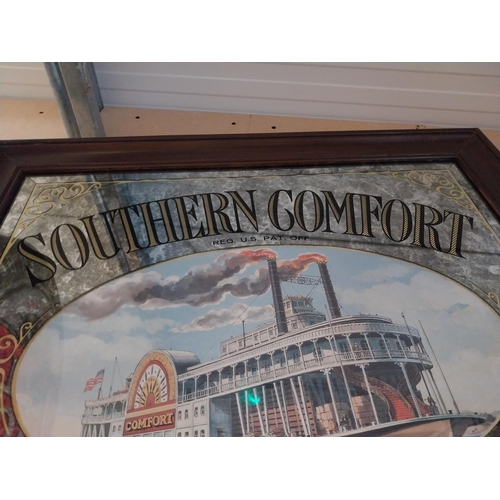 1356 - Southern Comfort The Grand Old Drink framed advertising mirror. {66 cm H x 74 cm W}.