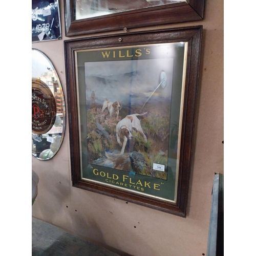 1358 - Wills's Gold Flake Cigarettes pictorial advertising showcard. {57 cm H x 46 cm D}