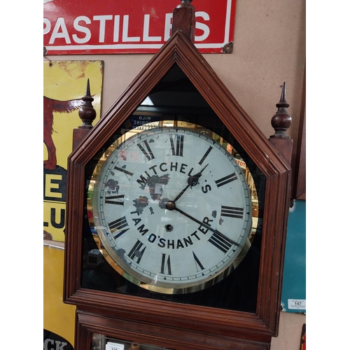 136 - Rare early 20th C. Mitchell's Tam O'Shanter Flake Tobaccos advertising clock with central mirrored p... 