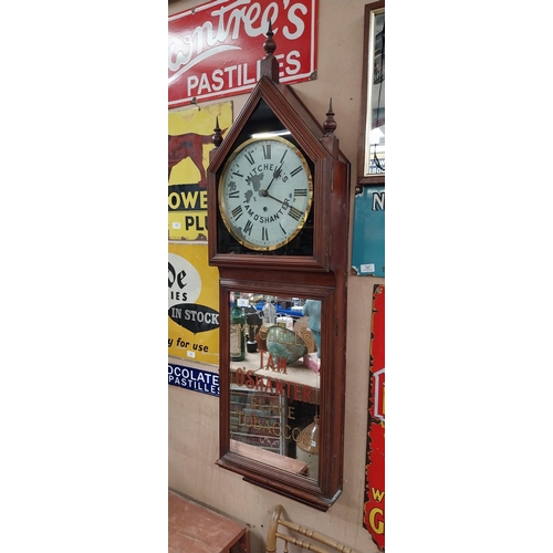 136 - Rare early 20th C. Mitchell's Tam O'Shanter Flake Tobaccos advertising clock with central mirrored p... 