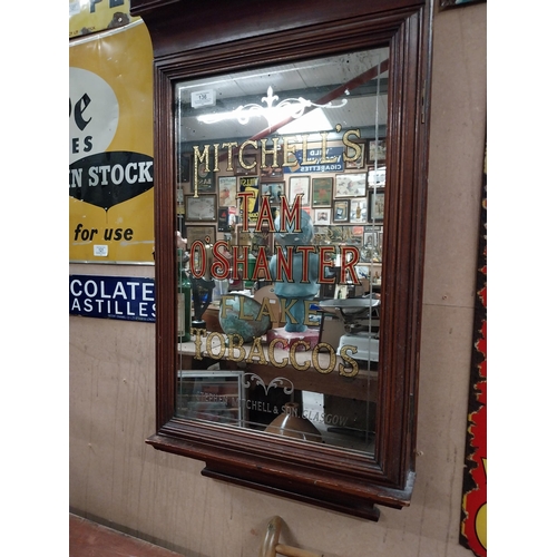 136 - Rare early 20th C. Mitchell's Tam O'Shanter Flake Tobaccos advertising clock with central mirrored p... 